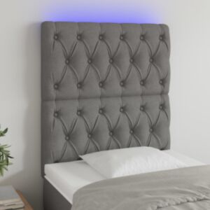 Pood24 LED-voodipeats, tumehall, 80x7x118/128 cm, kangas