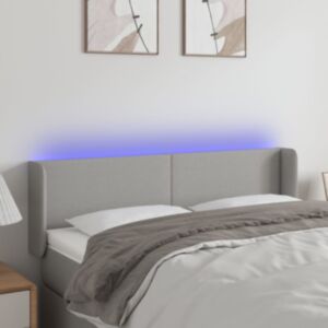 Pood24 LED-voodipeats, helehall, 147x16x78/88 cm, kangas