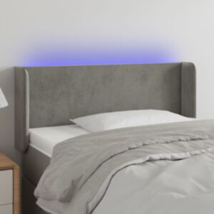 Pood24 LED-voodipeats, helehall, 93x16x78/88 cm, samet