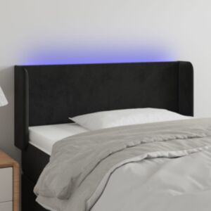Pood24 LED-voodipeats, must, 93x16x78/88 cm, samet
