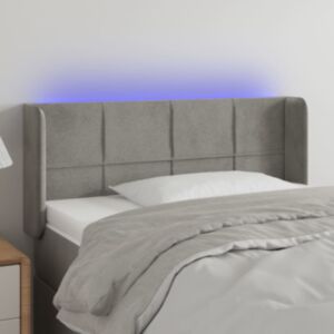 Pood24 LED-voodipeats, helehall, 83x16x78/88 cm, samet