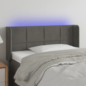 Pood24 LED-voodipeats, tumehall, 103x16x78/88 cm, samet