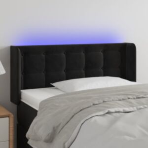 Pood24 LED-voodipeats, must, 83x16x78/88 cm, samet