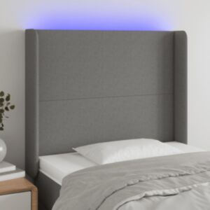 Pood24 LED-voodipeats, tumehall, 83x16x118/128 cm, kangas