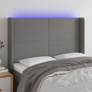 Pood24 LED-voodipeats, tumehall, 147x16x118/128 cm, kangas