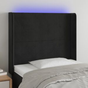 Pood24 LED-voodipeats, must, 103x16x118/128 cm, samet