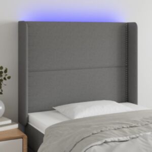 Pood24 LED-voodipeats, tumehall, 103x16x118/128 cm, kangas