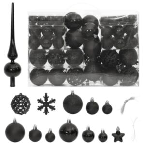 Pood24 111-osaline jõulukuulide komplekt, must, polüstüreen
