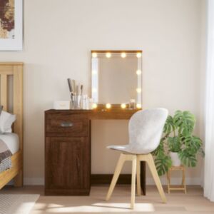 Pood24 LED-valgustusega tualettlaud, pruun tamm, 90 x 42 x 132,5 cm