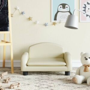 Pood24 lastediivan, kreemjas, 50 x 40 x 30 cm, kunstnahk