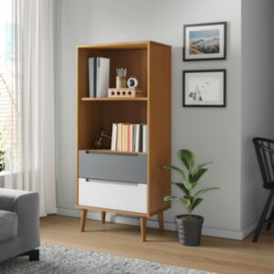 Pood24 книжный шкаф "MOLDE", коричневый, 60 x 35 x 133,5 см, дерево сосна