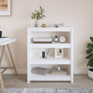 Pood24 raamatukapp, valge, 80 x 35 x 97 cm, männipuit