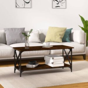 Pood24 kohvilaud, suitsutatud tamm, 100x45x45 cm, tehispuit ja raud