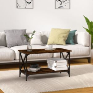 Pood24 kohvilaud, suitsutatud tamm, 80 x 45 x 45 cm, tehispuit ja raud