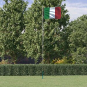 Pood24 Itaalia lipp ja lipumast, 6,23 m, alumiinium