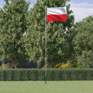 Pood24 Poola lipp ja lipumast, 6,23 m, alumiinium