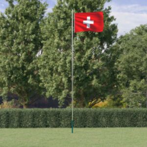 Pood24 Šveitsi lipp ja lipumast, 6,23 m, alumiinium