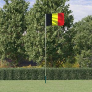 Pood24 Belgia lipp ja lipumast, 5,55 m, alumiinium