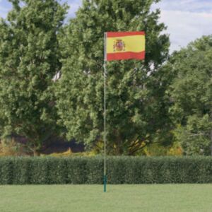 Pood24 Hispaania lipp ja lipumast, 5,55 m, alumiinium