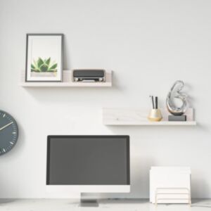 Pood24 seinariiulid 2 tk, valge, 50 x 11 x 9 cm, männipuit