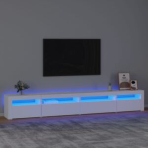 Pood24 telerialus LED-tuledega, valge, 270x35x40 cm
