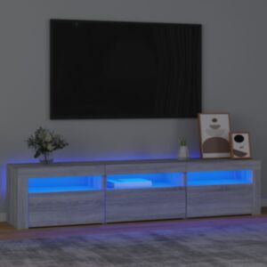 Pood24 telerialus LED-tuledega, hall Sonoma tamm, 180 x 35 x 40 cm