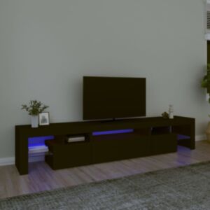 Pood24 telerialus LED-tuledega, must, 215x36,5x40 cm