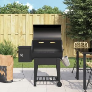 Pood24 pelletgrill alumise riiuliga, must, 94 cm, raud