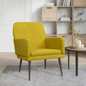 Pood24 tugitool, kollane, 62 x 79 x 79 cm, samet