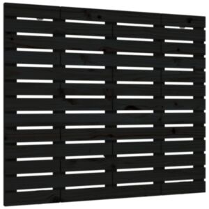 Pood24 seinale kinnitatav voodipeats, must, 106x3x91,5 cm, männipuit
