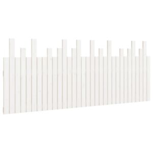 Pood24 seinale kinnitatav voodipeats, valge, 204x3x80 cm, männipuit