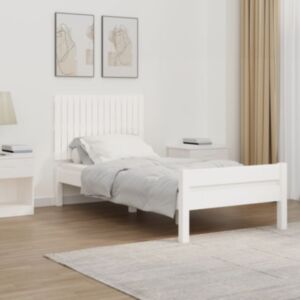 Pood24 seinale kinnitatav voodipeats, valge, 95,5x3x60 cm, männipuit