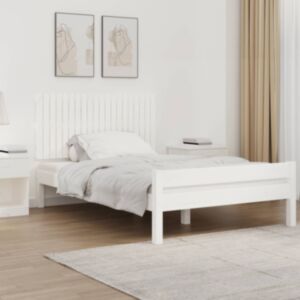 Pood24 seinale kinnitatav voodipeats, valge, 127,5x3x60 cm, männipuit