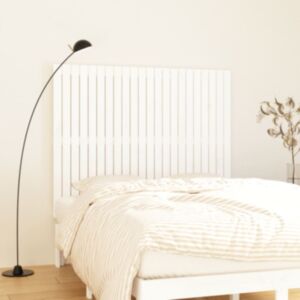 Pood24 seinale kinnitatav voodipeats, valge, 140x3x110 cm, männipuit