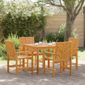 Pood24 Aia söögilaudade komplekt 5 pcs Pruun 90 x 90 x 74 cm