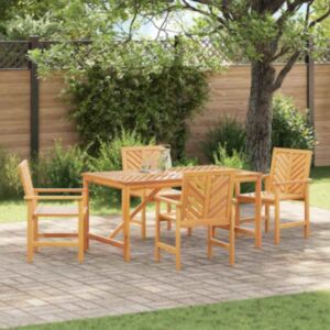 Pood24 Aia söögilaudade komplekt 5 pcs Pruun 150 x 90 x 74 cm
