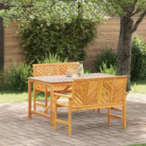 Pood24 Aia söögilaudade komplekt 3 pcs Pruun 150 x 90 x 74 cm