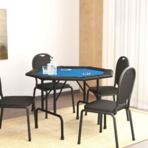Pood24 kokkupandav pokkerilaud 8 mängijale, sinine, 108x108x75 cm