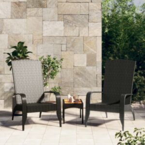 Садовый стул Pood24 Adirondack, черный, полиротанг