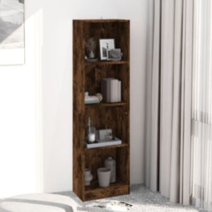 Книжный шкаф Pood24 с 4 полками, копченый дуб, 40 x 24 x 143 см