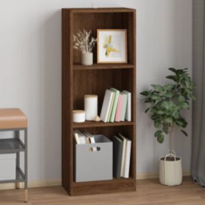 Стеллаж Pood24 с 3 полками, дуб коричневый, 40x24x109 см, искусственное дерево