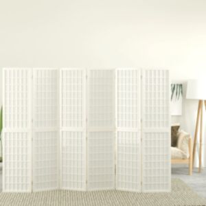 Pood24 kokkupandav 6 paneeliga sirm, Jaapani stiil, 240x170 cm, valge