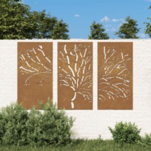 Pood24 aia seinakaunistus, 3 osa, 105x55 cm, Corteni teras, puu disain