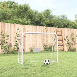 Pood24 jalgpallivärav võrguga, valge, 125x96x60 cm, teras ja polüester