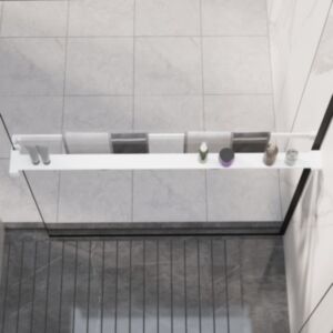 Pood24 duširiiul dušikabiinile, valge, 100 cm, alumiinium