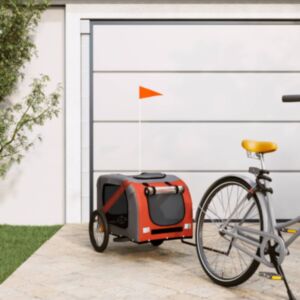 Pood24 jalgratta järelkäru koerale, oranž ja must, oxford kangas/raud