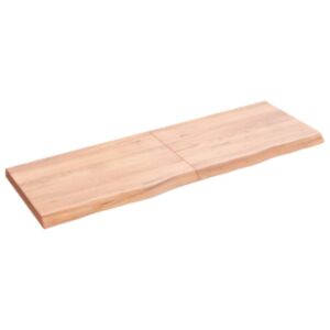 Полка настенная Pood24, светло-коричневый, 120x40x4 см, дуб обработанный