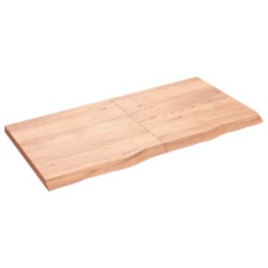 Полка настенная Pood24, светло-коричневый, 120x60x4 см, дуб обработанный