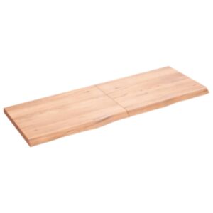 Полка настенная Pood24, светло-коричневый, 140x50x4 см, дуб обработанный