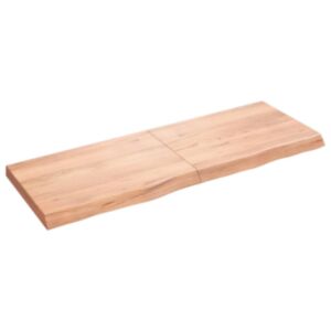 Полка настенная Pood24, светло-коричневый, 140x50x6 см, дуб обработанный